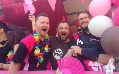 Mit den Leipzig Bären auf dem CSD-Truck